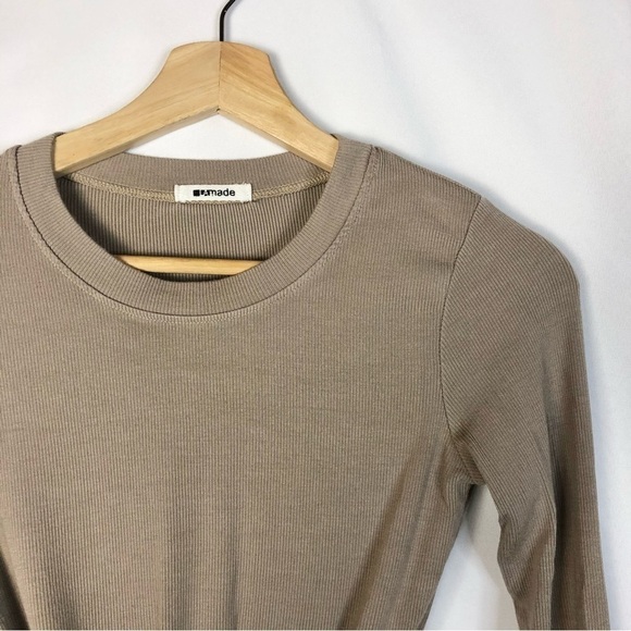 LAMade Brown Ribbed Long Sleeve Midi Skirt Two Piece Set XS - Picture 6 of 9